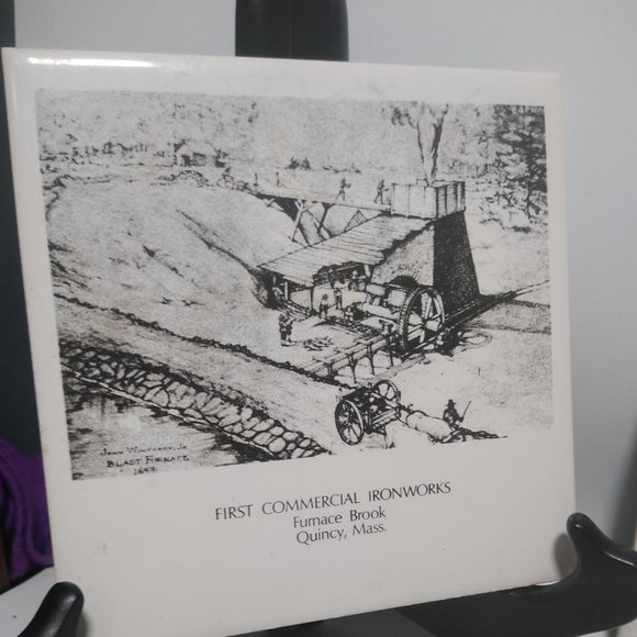 4 x Screen Craft Quincy, Mass. Commemorative Tiles/Trivets Vintage 6"x6" - Picture 11 of 11